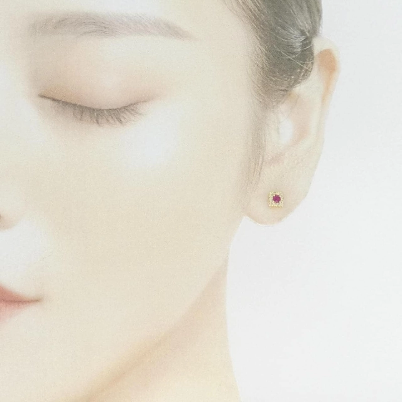 K18YG Bông tai Ruby - Hàng hiệu Chính hãng 872695