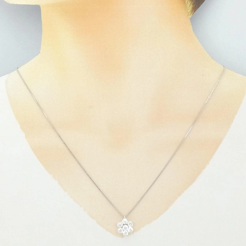 K18WG Hoa Kim Cương Dây Chuyền 1.30CT - Hàng hiệu Chính hãng 857359