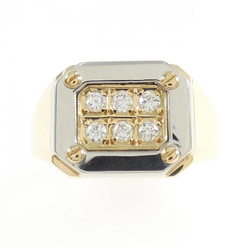 Nhẫn kim cương K18YG/PT900 0.18CT 666215