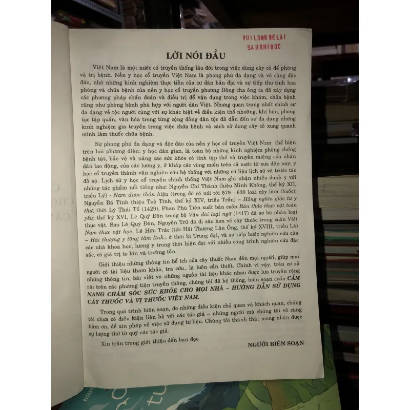 Cẩm nang chăm sóc sức khỏe cho mọi nhà - Hướng dẫn sử dụng cây thuốc và vị thuốc Việt Nam  749051