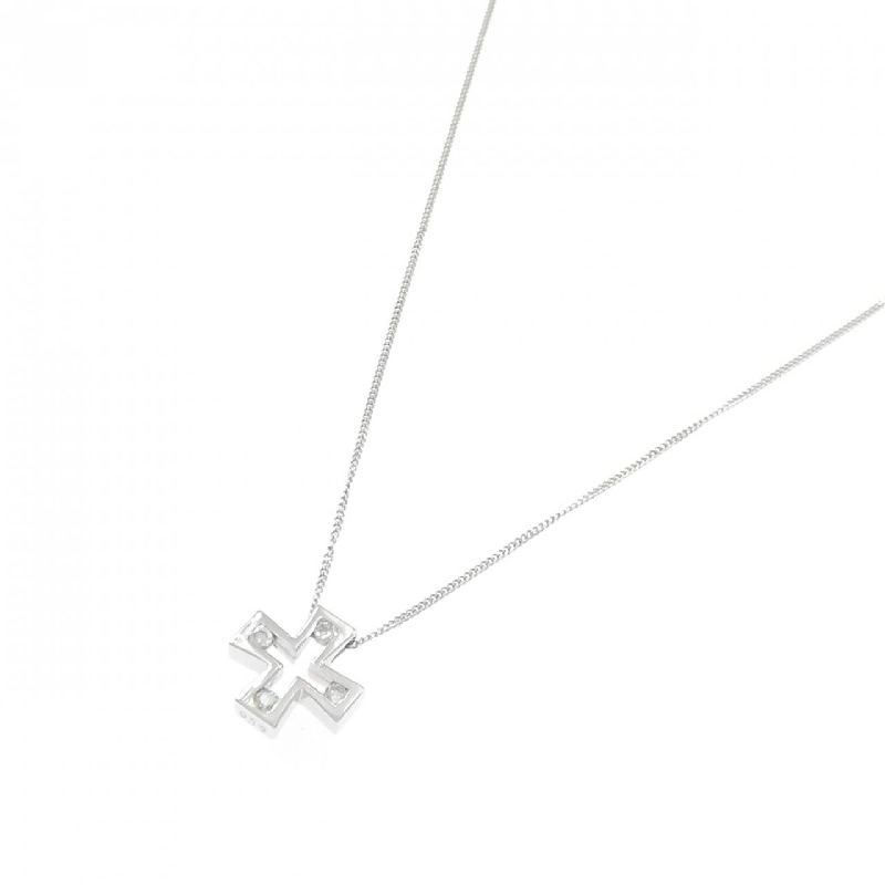 K14WG Dây chuyền kim cương chéo 0.10CT - Hàng hiệu Chính hãng 858999