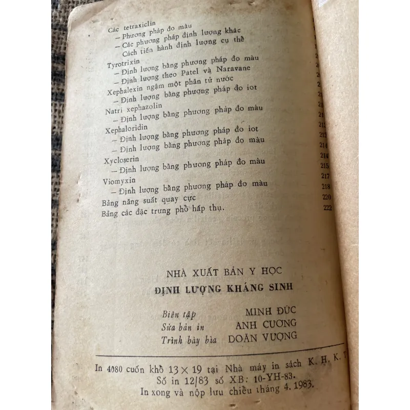 ĐỊNH LƯỢNG KHÁNG SINH ; 230 trang; Xb 1983 1020570