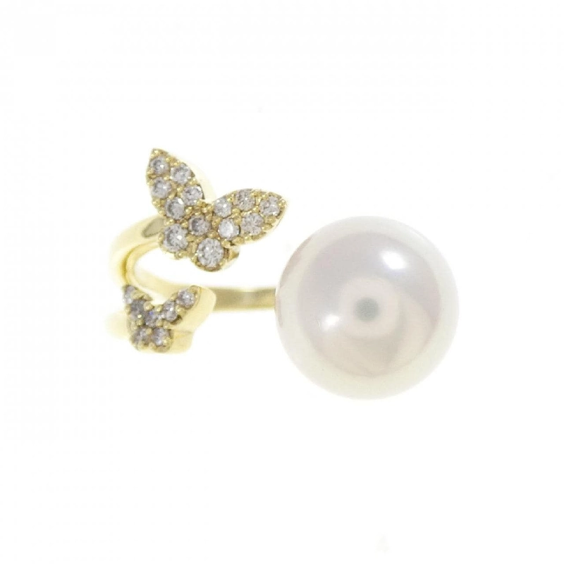 Nhẫn ngọc trai Akoya K18YG hình bướm 8.3mm - Hàng hiệu Authentic 851054