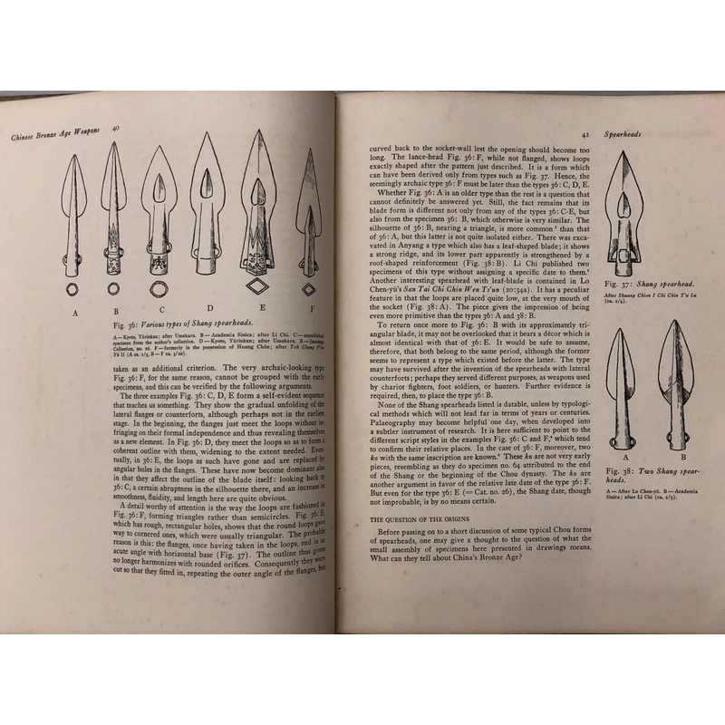 CHINESE BRONZE AGE WEAPONS - Vũ khí Trung Hoa thời đại đồ đồng - Max Loehr - 1956 459642