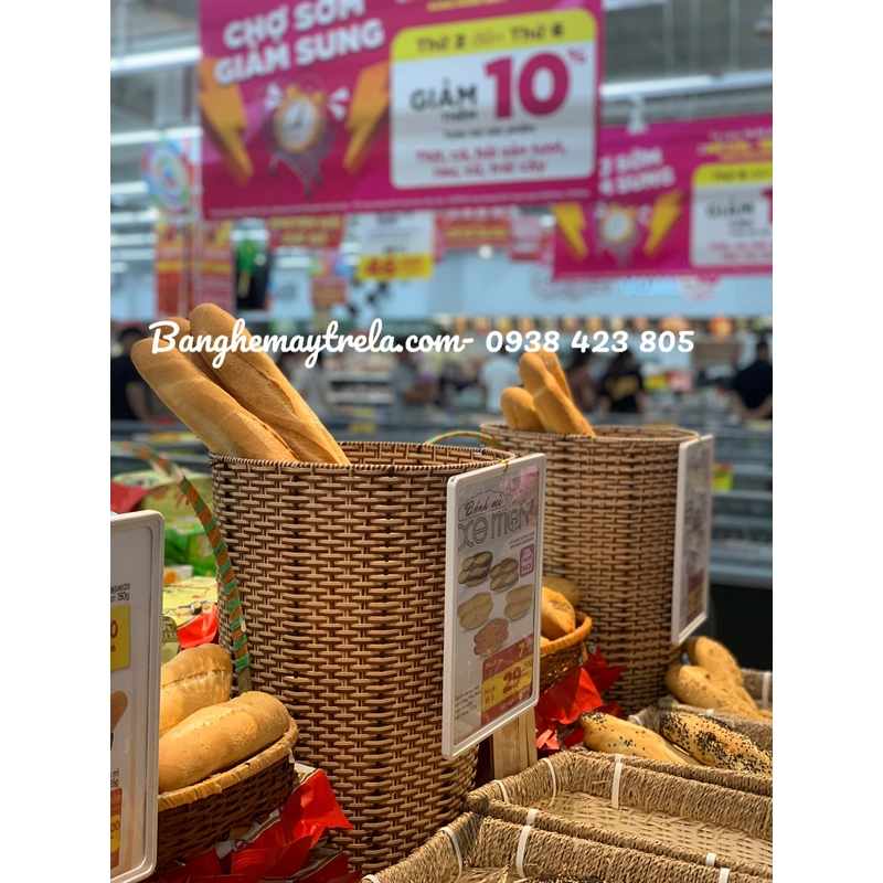 Sọt đựng đồ nhựa giả mây 452532
