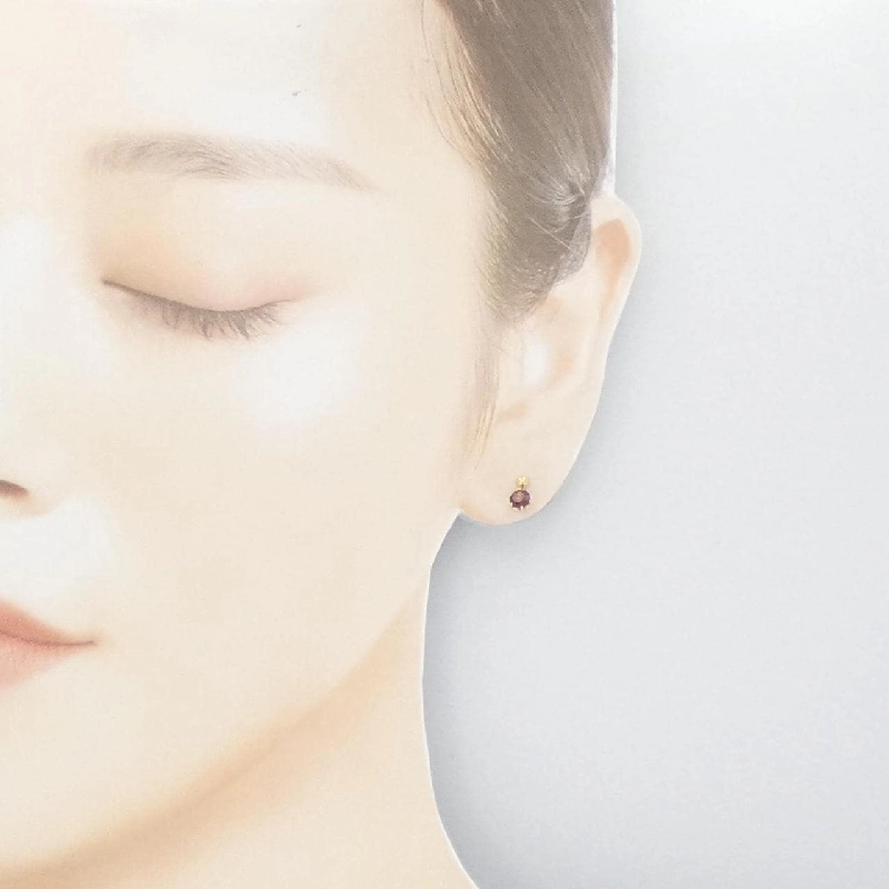 K18YG Garnet Bông tai - Hàng hiệu Chính hãng 873211