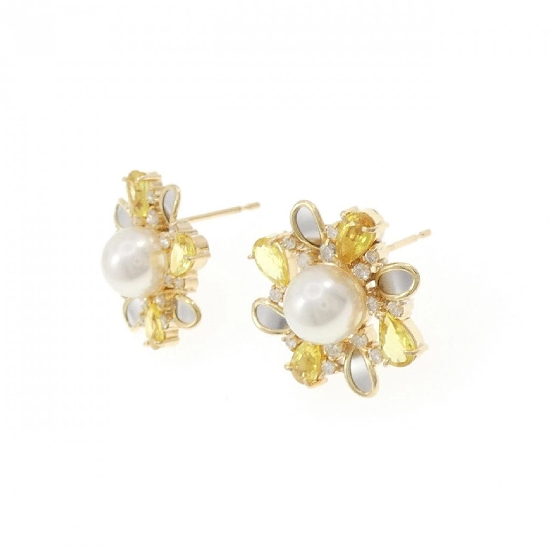 K18YG/PT850 Bông tai đá màu - Hàng hiệu Authentic 870134