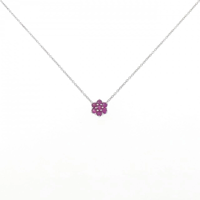 K14WG Hoa Hồng Ruby Dây Chuyền - Hàng hiệu Chính hãng 857983