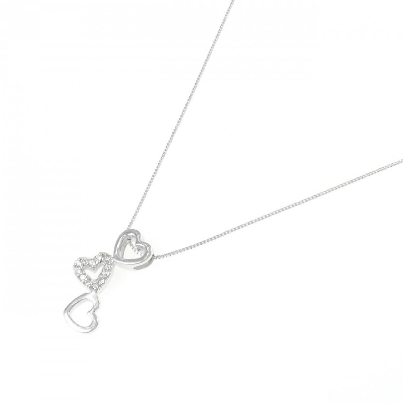 K18WG Dây chuyền kim cương hình trái tim 0.08CT - Hàng hiệu Chính hãng 858161