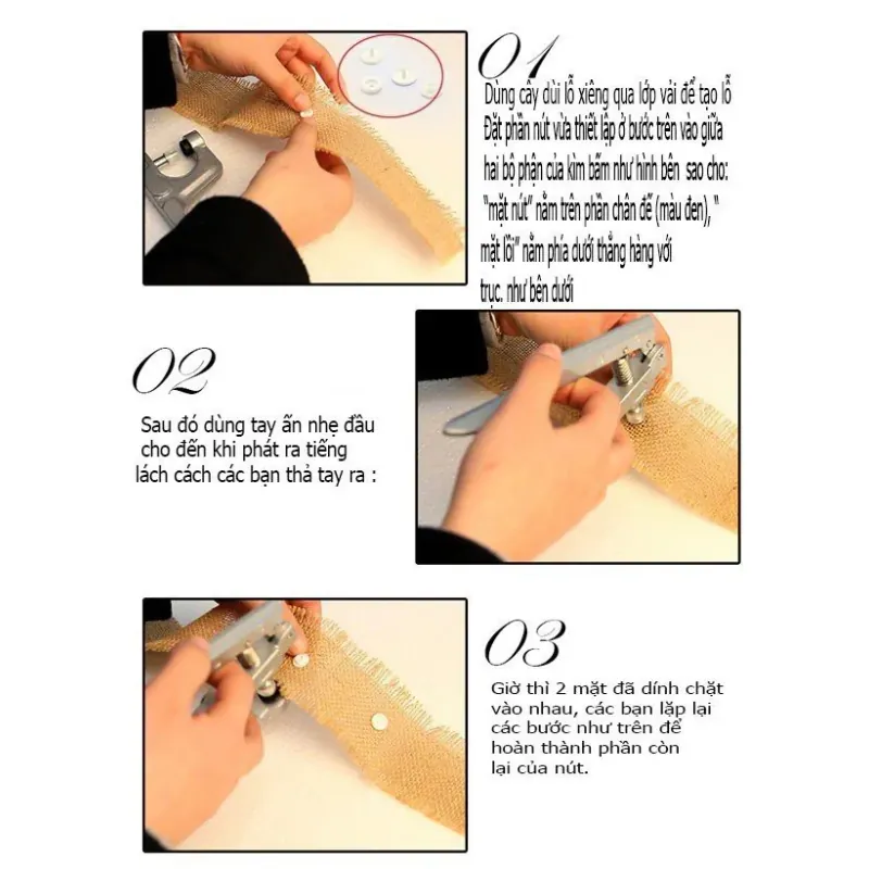 Bộ kìm bấm nút áo nhựa + hộp 150 nút đủ màu 1003081