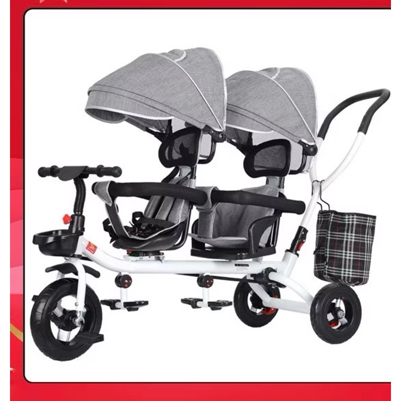 Xe đẩy đôi cho bé - Bánh Cao Su - giảm xóc titan    phiên bản mới nhất( 2 xoay 360 độ) 548859