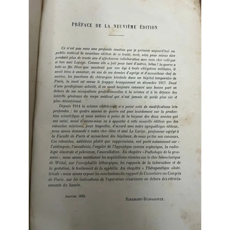 Traité d'Obstétrique - A. Ribemont-Dessaignes & G. Lepage - Y khoa (Sản khoa) 798779