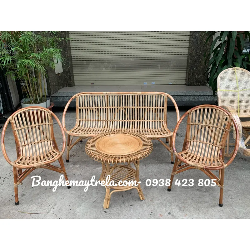 Bàn ghế sò mây nhựa giá rẻ nhỏ gọn 695658