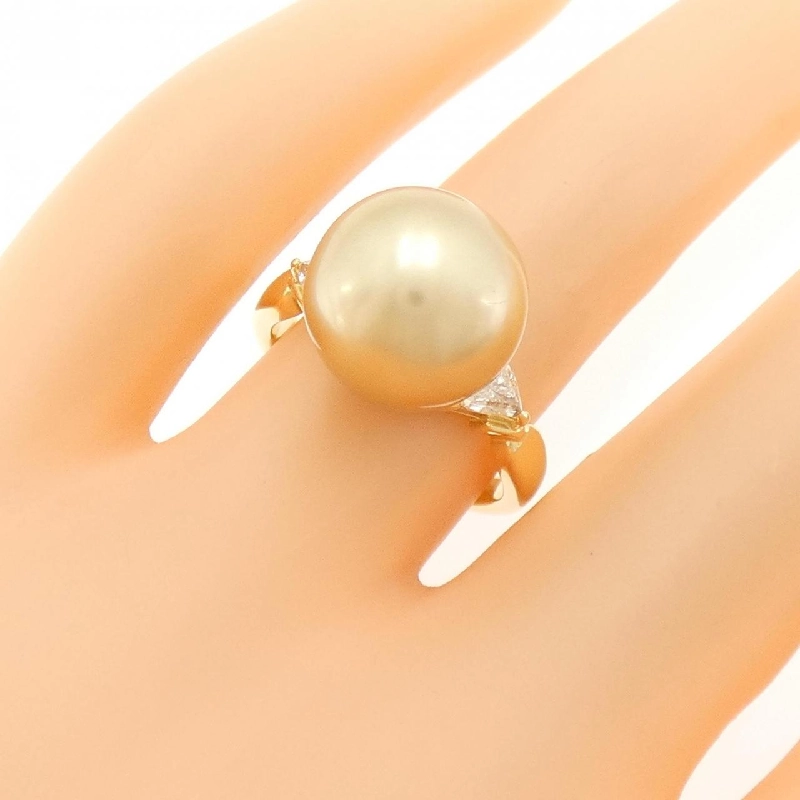 Nhẫn ngọc trai trắng K18YG 11.9mm 673189