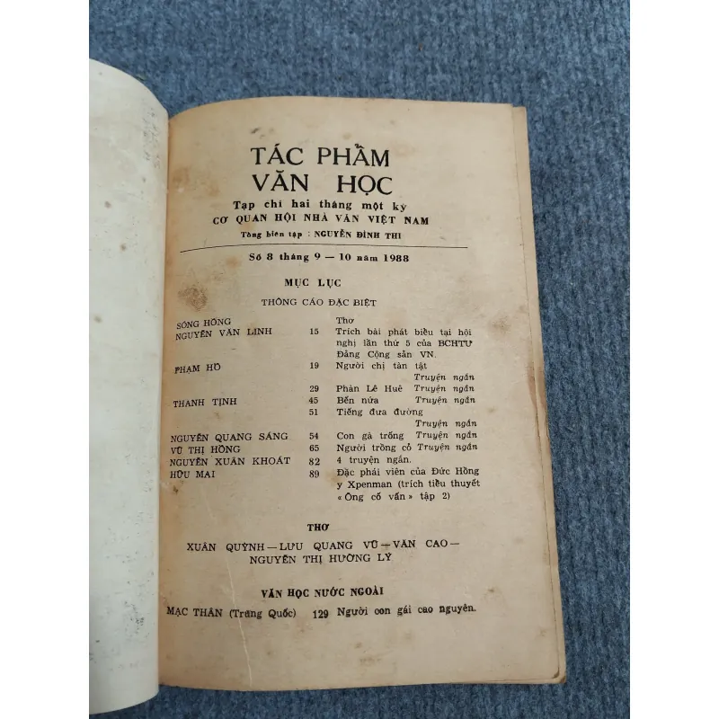 TÁC PHẨM VĂN HỌC SỐ 8 NĂM 1988 689536