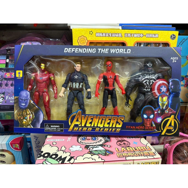 Đồ chơi 4 nhân vật siêu nhân Avengers có đèn 5990-17 Titan Hero series defending the world 270833