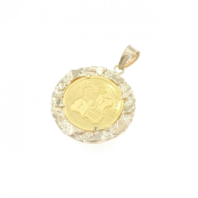 Mặt dây chuyền đồng xu 14KYG (khung) - Hàng hiệu Authentic 864508