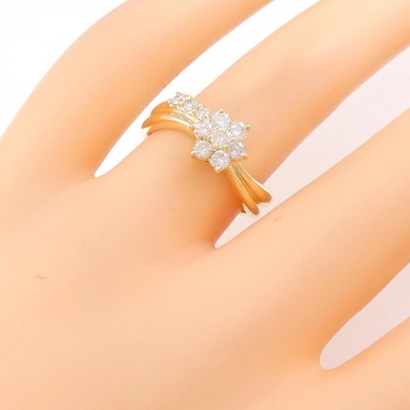 Nhẫn kim cương hoa K18YG 0.50CT 673129