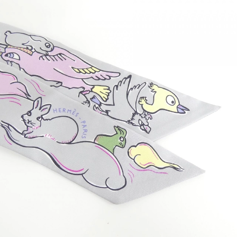 【Sản phẩm chưa sử dụng】Khăn quàng cổ Hermès MILLE ET UN LAPINS Twilly 064007S 625554