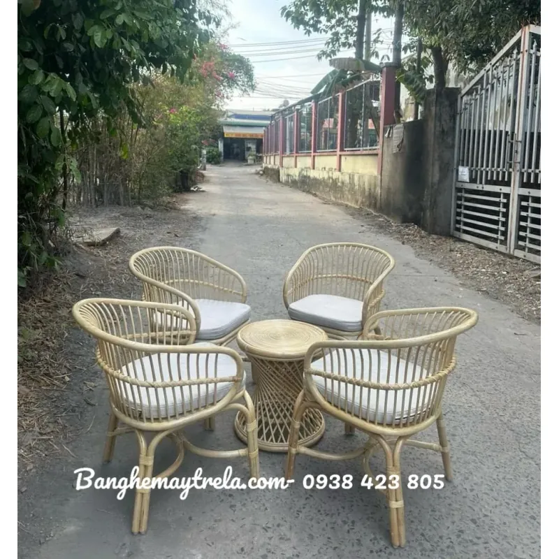 Bộ bàn ghế mây tự nhiên uống trà 674743