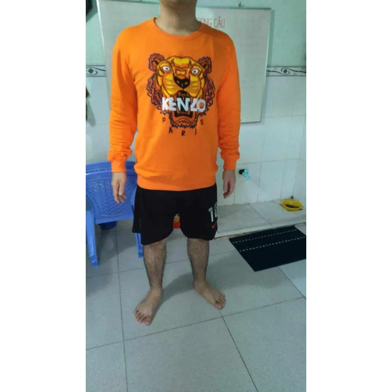 Áo khoác tay dài Kenzo màu cam thêu đầu hổ 719704