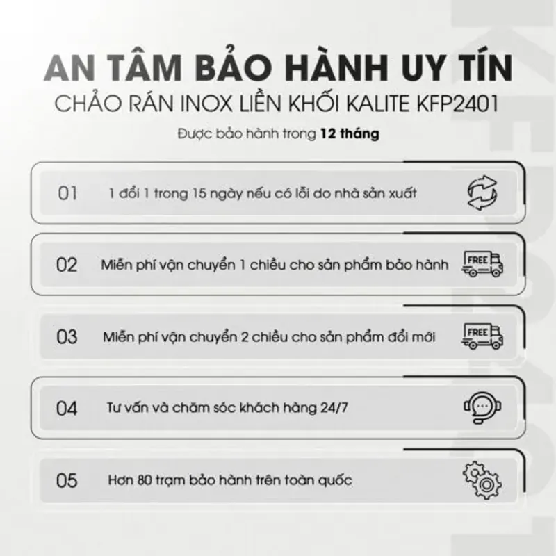 Chảo rán inox liền khối cao cấp KALITE KFP2401 577477