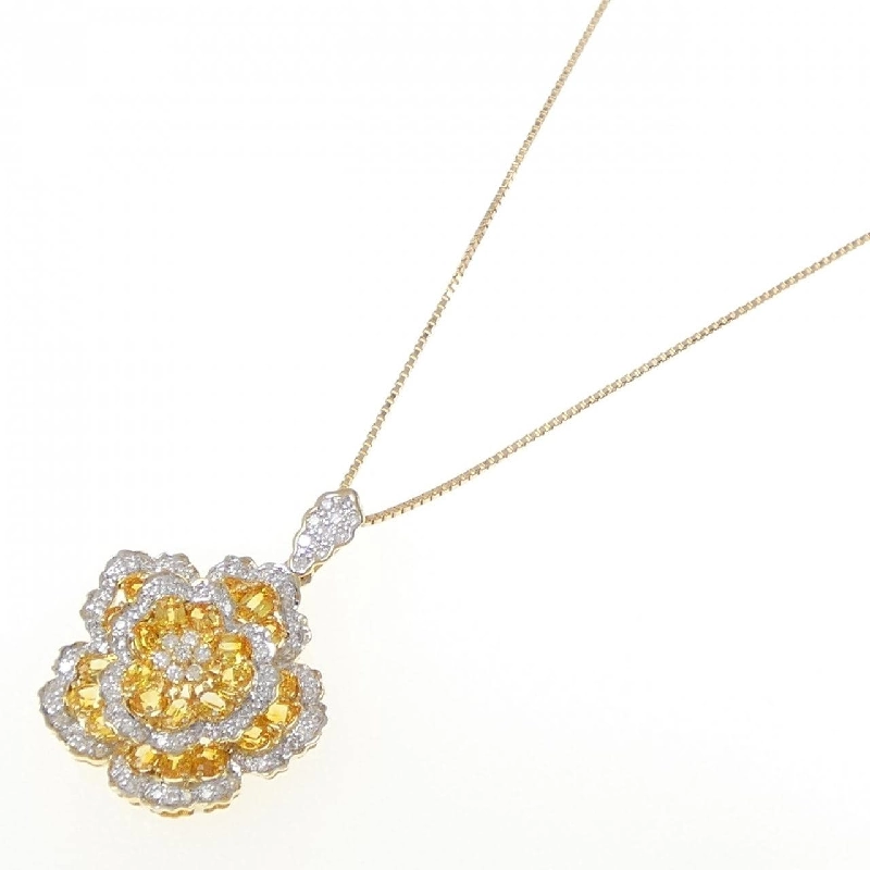 K18YG/K18WG Hoa Sapphire Dây Chuyền 3.58CT - Hàng hiệu Chính hãng 863054