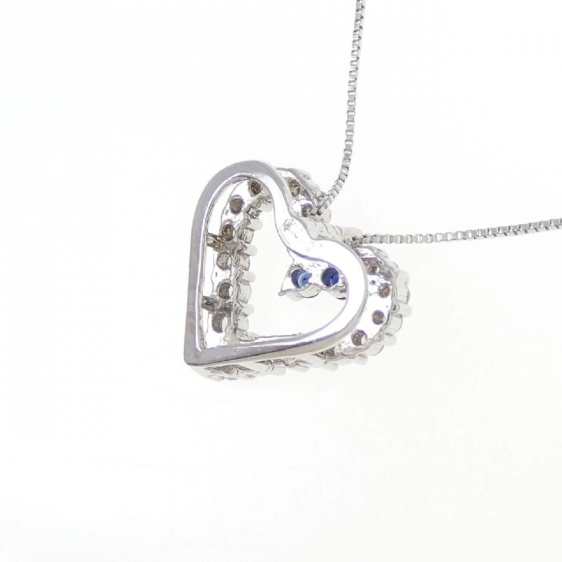 K18WG/K10WG Dây chuyền hình trái tim Sapphire - Hàng hiệu Chính hãng 856528