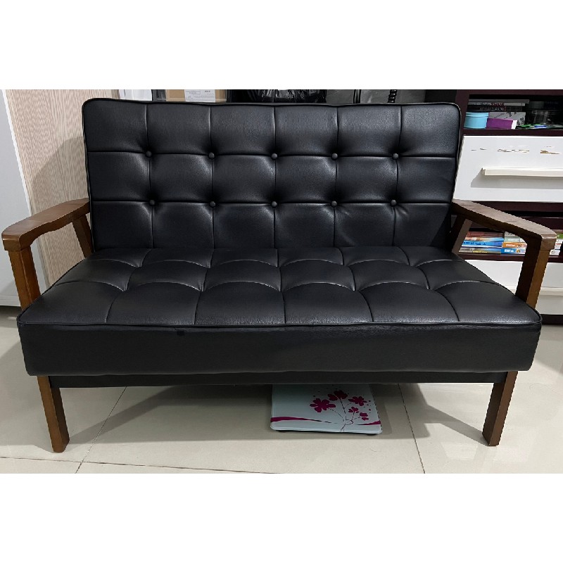 Ghế Sofa phong cách retro khung gỗ màu đen - dài 1m15. 58231