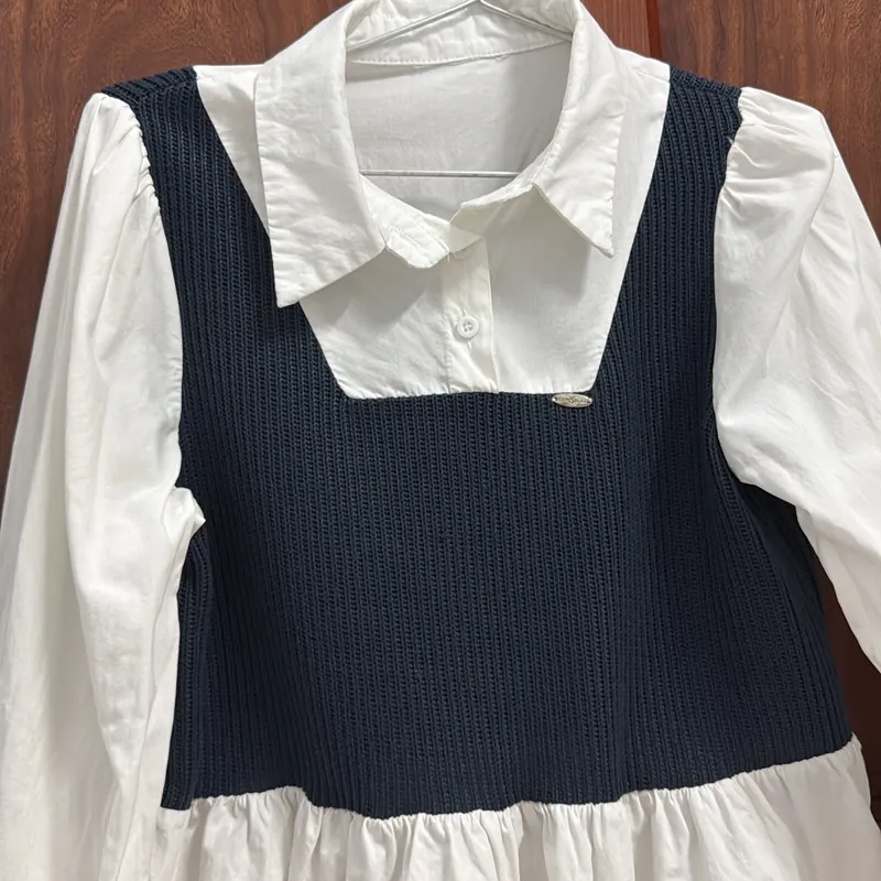 Áo sơ mi nữ phối len 740955