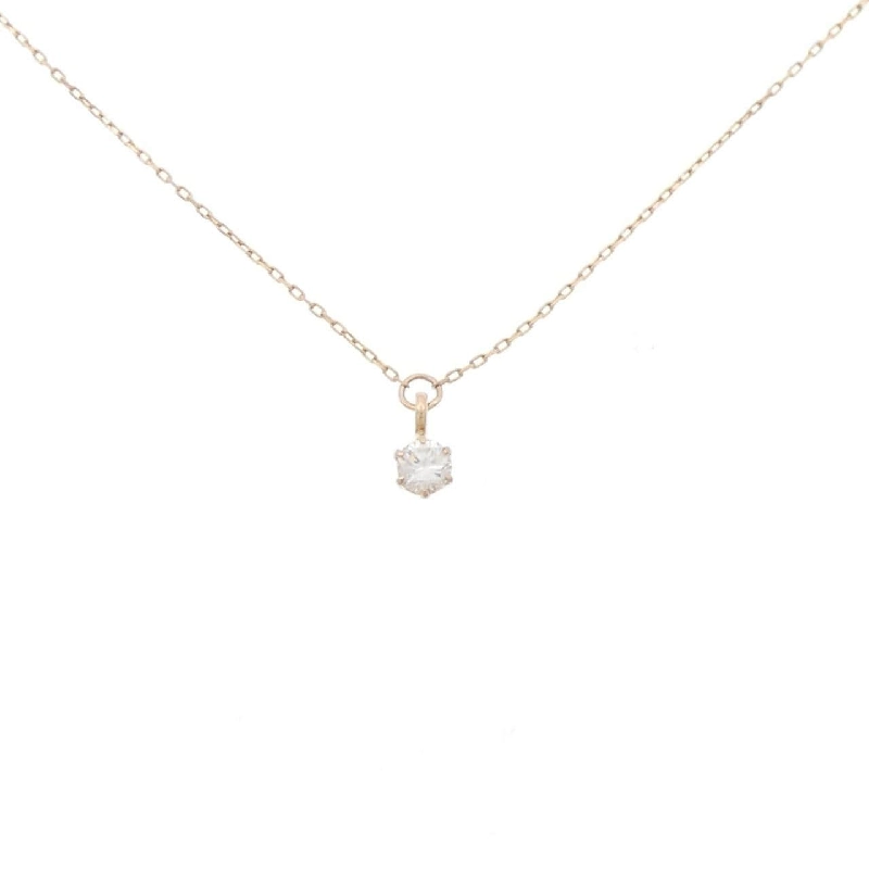 K18PG Solitaire Dây chuyền kim cương 0.10CT - Hàng hiệu Chính hãng 861743