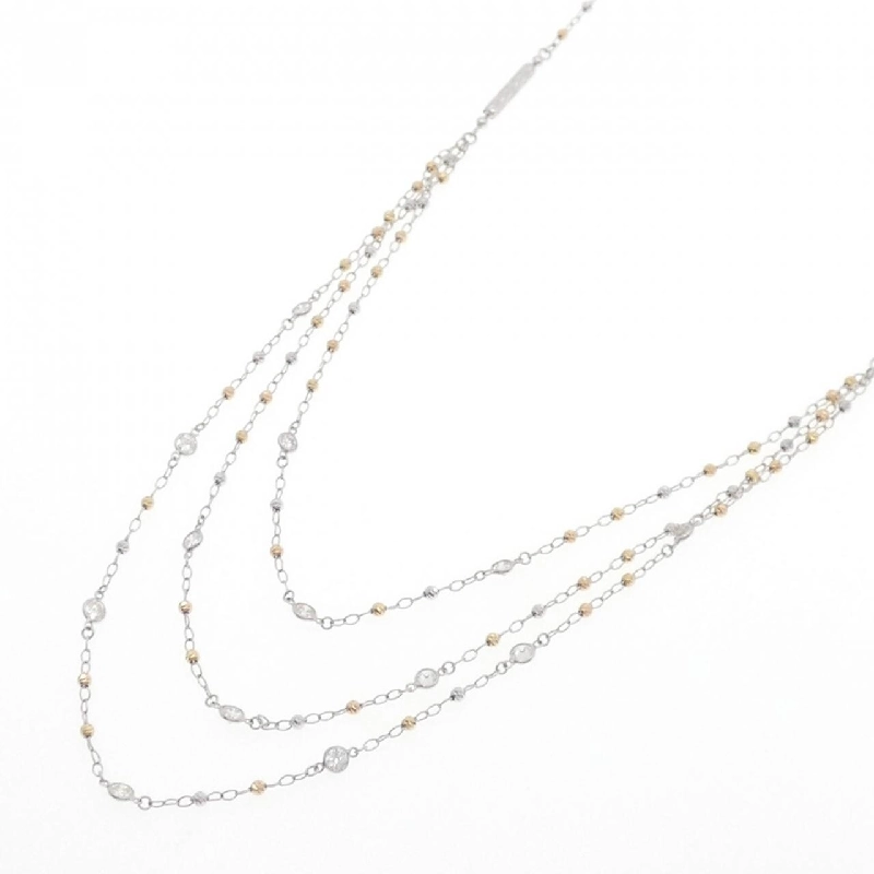 Dây chuyền kim cương ba màu K18 1.50CT - Hàng hiệu Authentic 848014