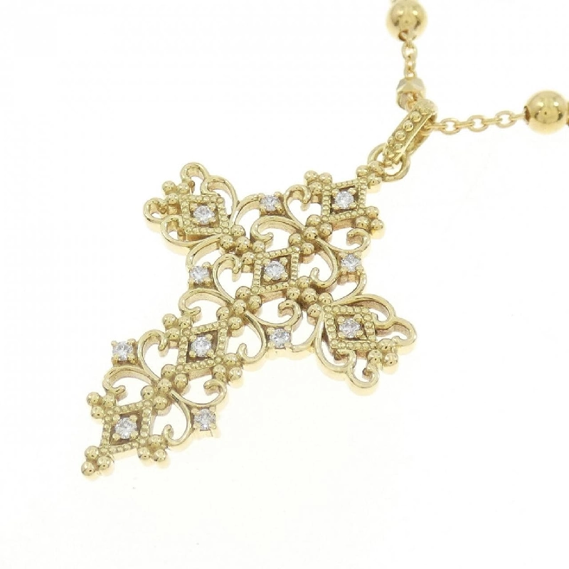 K18YG Dây chuyền kim cương hình chữ thập - Hàng hiệu Authentic 863041