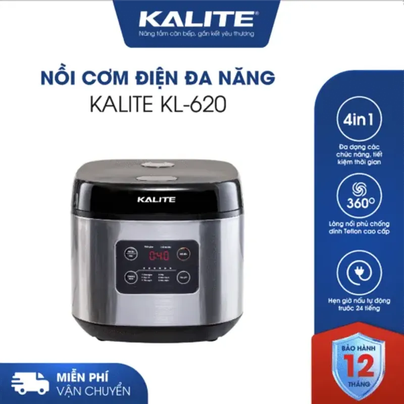 🌟 Nồi cơm điện KALITE KL-620 chính hãng – Nấu cơm, cháo, hấp tiện lợi 782075