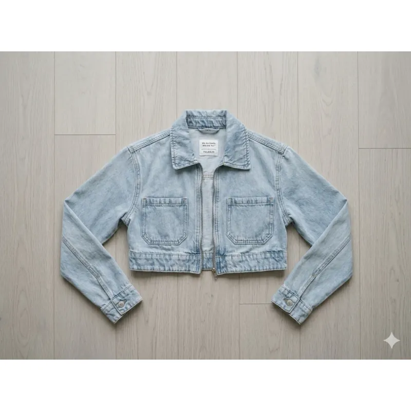 Áo khoác denim lửng Pull&Bear size xs 1013314