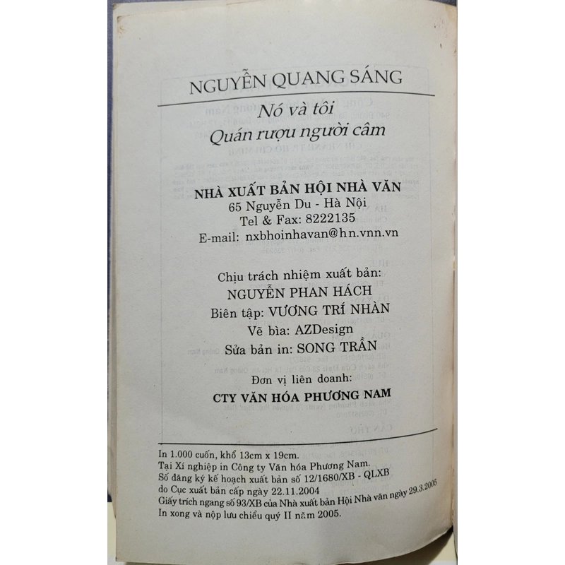 Nó và tôi - Quán rượu người câm - Nguyễn Quang Sáng (qua sử dụng) 365603