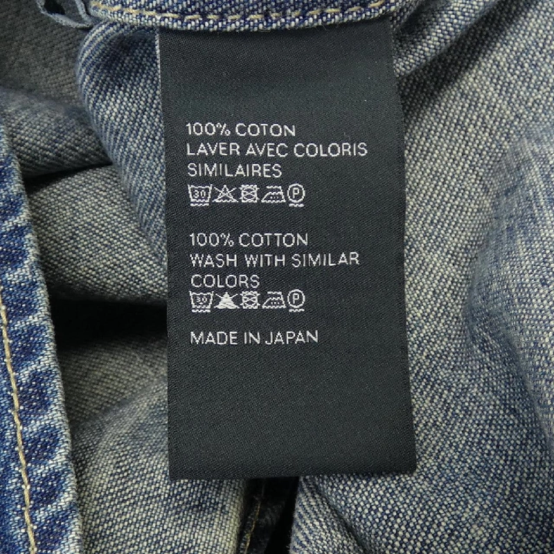 Áo sơ mi cropped denim wash đại dương liên minh CELINE 628462