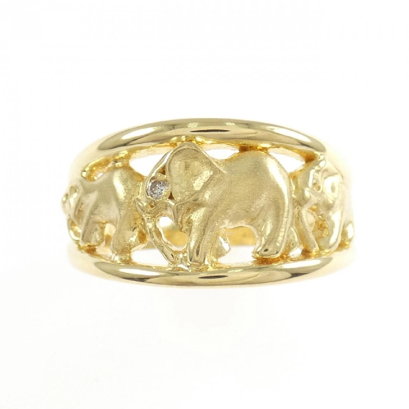 Nhẫn kim cương K18YG hình voi 0.01CT - Hàng hiệu Authentic 854905