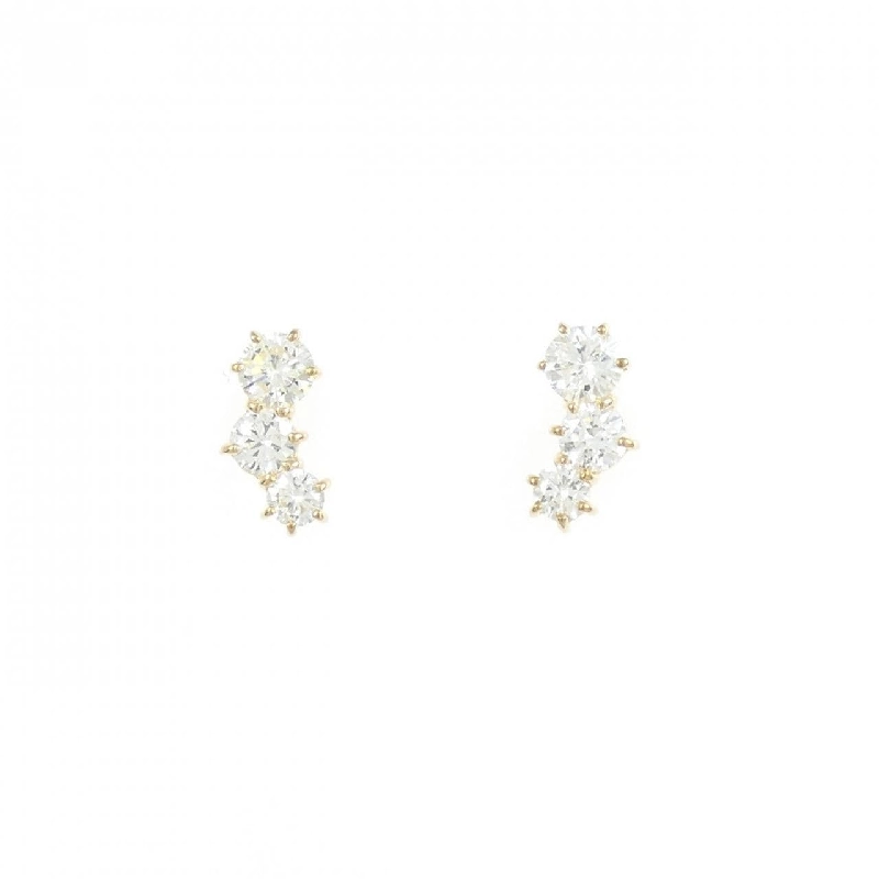 K18YG Bông tai kim cương ba viên 0.70CT - Hàng hiệu Chính hãng 868747