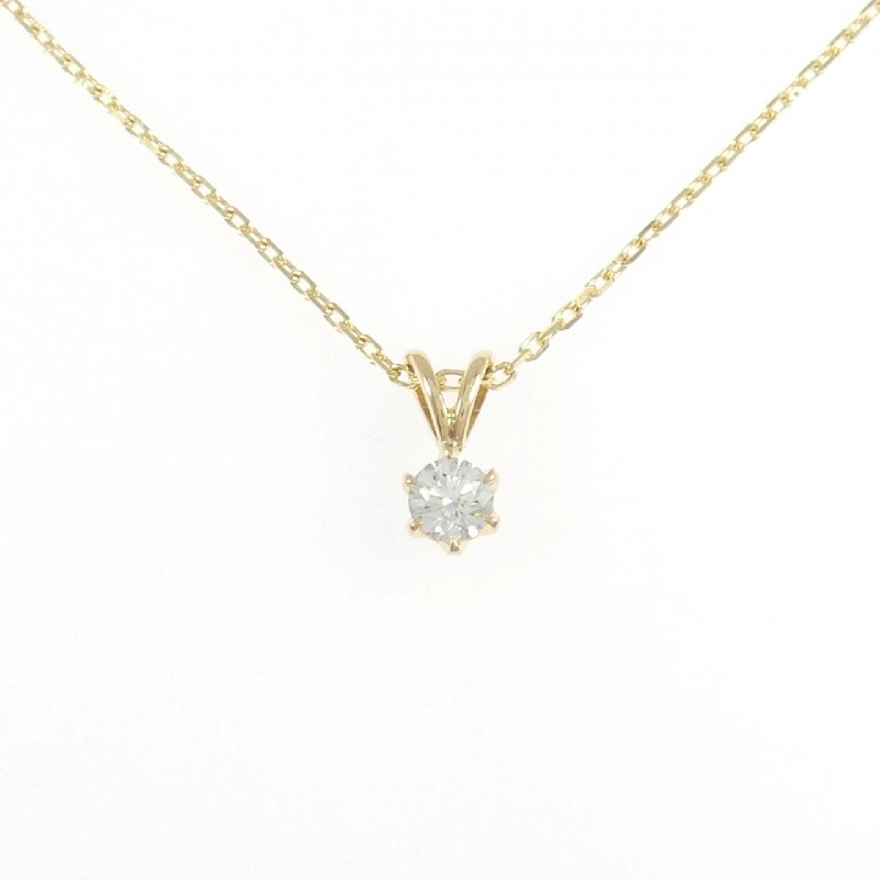K18YG Solitaire Dây chuyền kim cương 0.3705CT - Hàng hiệu Chính hãng 856383