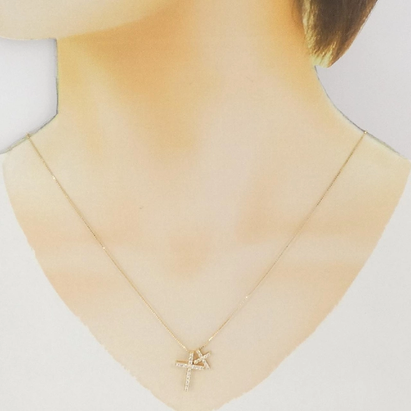 K18YG 2WAY Dây chuyền kim cương 0.23CT - Hàng hiệu Authentic 856722