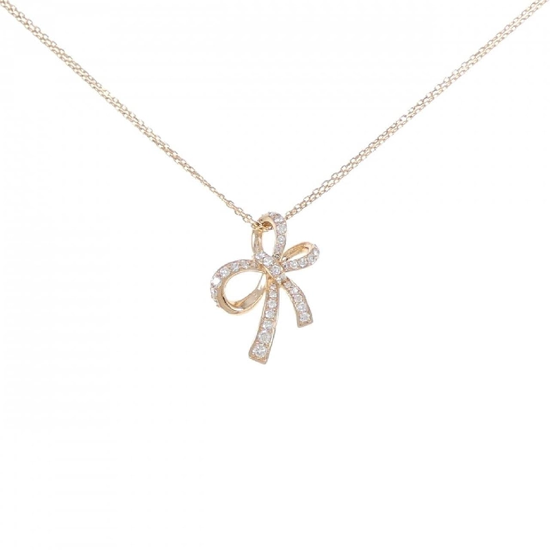 K18PG Dây chuyền kim cương hình ruy băng 0.43CT - Hàng hiệu Chính hãng 864411