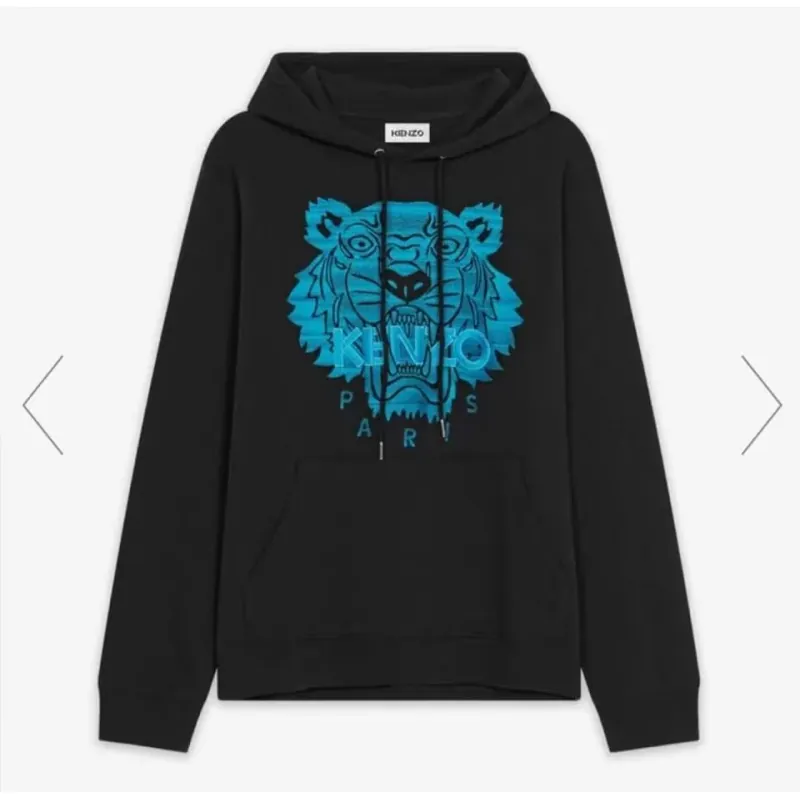 Áo hoodie Kenzo Paris màu đen thêu đầu hổ xanh 760748