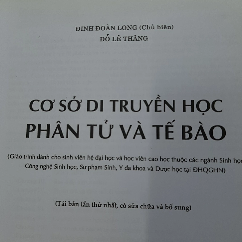 Cơ sở di truyền học PHÂN TỬ & TẾ BÀO 325560