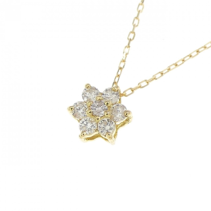 K18YG Hoa Hồng Kim Cương Dây Chuyền 0.10CT - Hàng hiệu Chính hãng 860653