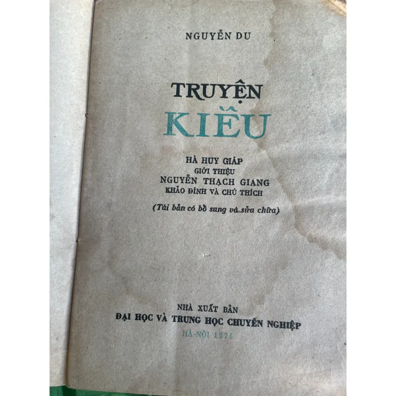 TRUYỆN KIỀU - NGUYỄN THẠCH GIANG KHẢO ĐÍNH VÀ CHÚ GIẢI 999596