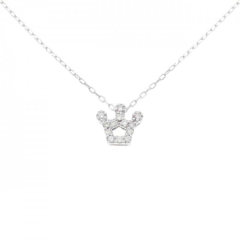 K18WG Vương miện Dây chuyền Kim cương 0.08CT - Hàng hiệu Chính hãng 861380