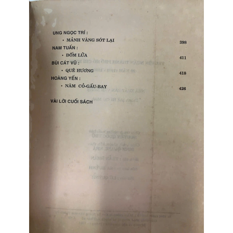 TRUYỆN NGẮN THÀNH PHỐ HỒ CHÍ MINH 1975 - 1995 504341