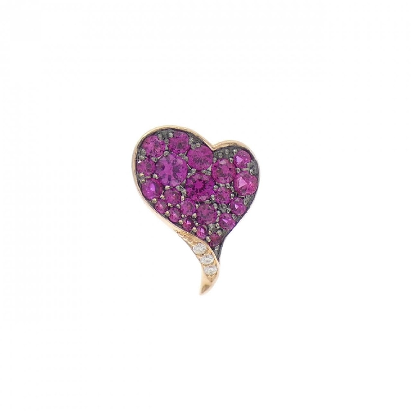 K18PG/K18BG/K18YG Heart Ruby Pin Brooch 0.32CT - Hàng hiệu Chính hãng 877512