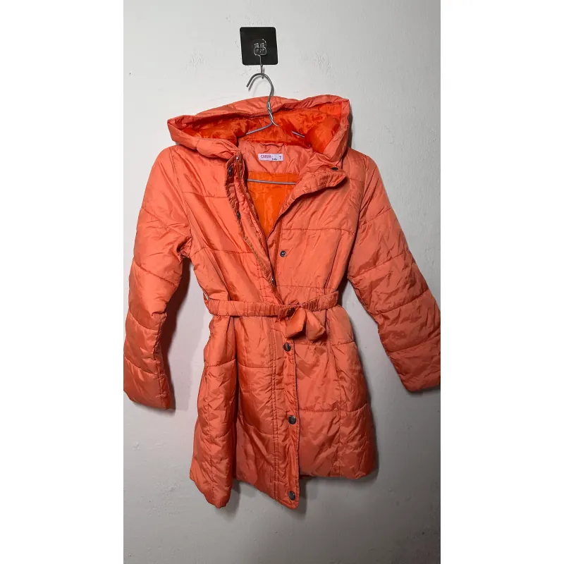 Áo khoác nữ dáng dài màu cam ,Size 7-10Y 734242